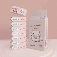 Lingettes pour bébé en coton pur à base de plantes, marque privée, emballage mini, format voyage, lingettes humides naturelles pour nouveau-nés