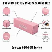 Cajas de Embalaje de Papel Cosmético Rosa Mate Minimalistas Personalizadas, Resistentes para Presentación de Regalos, de Alta Calidad