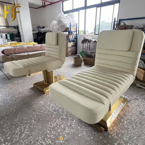 Lettino Elettrico Professionale di Lusso in Acciaio Inox Dorato con 3 Motori, Curvo, per Salone, Spa, Trattamenti Ciglia, Massaggi e Bellezza Facciale - Product Image 4