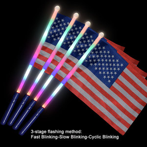 Venta al por Mayor de Banderas LED con Logotipo Personalizado, Bandera de Estados Unidos con Luz LED, Funciona con Pilas, Rojo, Blanco y Azul, de Plástico, para Fiestas del 4 de Julio - Product Image 3