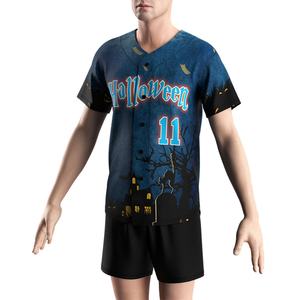 Camiseta de Béisbol/Sóftbol Personalizada al por Mayor, de Manga Corta, con Diseño de Castillo de Halloween, para Uso Diario y Competencia - Product Image 5