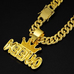 Nuova Collana Cubana 2026 di Tendenza con Ciondolo Corona <span class=keywords><strong>QUEEN</strong></span> in Lega e Diamanti, Accessorio Hip-Hop da Uomo - Product Image 2