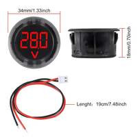 Voltmetro Digitale Circolare DC 4-100V con Display LED a Due Fili, Protezione da Connessione Inversa