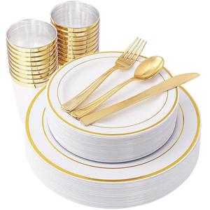 600 Platos Desechables de Plástico Resistente para Fiestas, Vajilla Elegante y de Lujo para Fiestas, Bodas, Hoteles y Restaurantes - Product Image 3