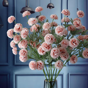 Flores artificiales decorativas de estilo europeo, <span class=keywords><strong>claveles</strong></span> de color al óleo, clavel de un solo tallo para regalo del Día de la madre - Product Image 1