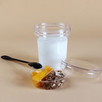 Gobelet à crème glacée en plastique PET de qualité alimentaire vide avec couvercle 8 oz 16 oz Emballage jetable pour yaourt, pudding, gelée, milkshake, mousse