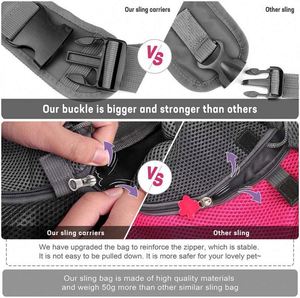 Muestra Gratis: Transportín Tipo Sling para Perros y Gatos, Transpirable, de Malla, Seguro para Viajes - Product Image 3