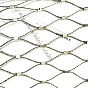 Stainless steel knotted aviary netting poultry netting zoo animal rope mesh