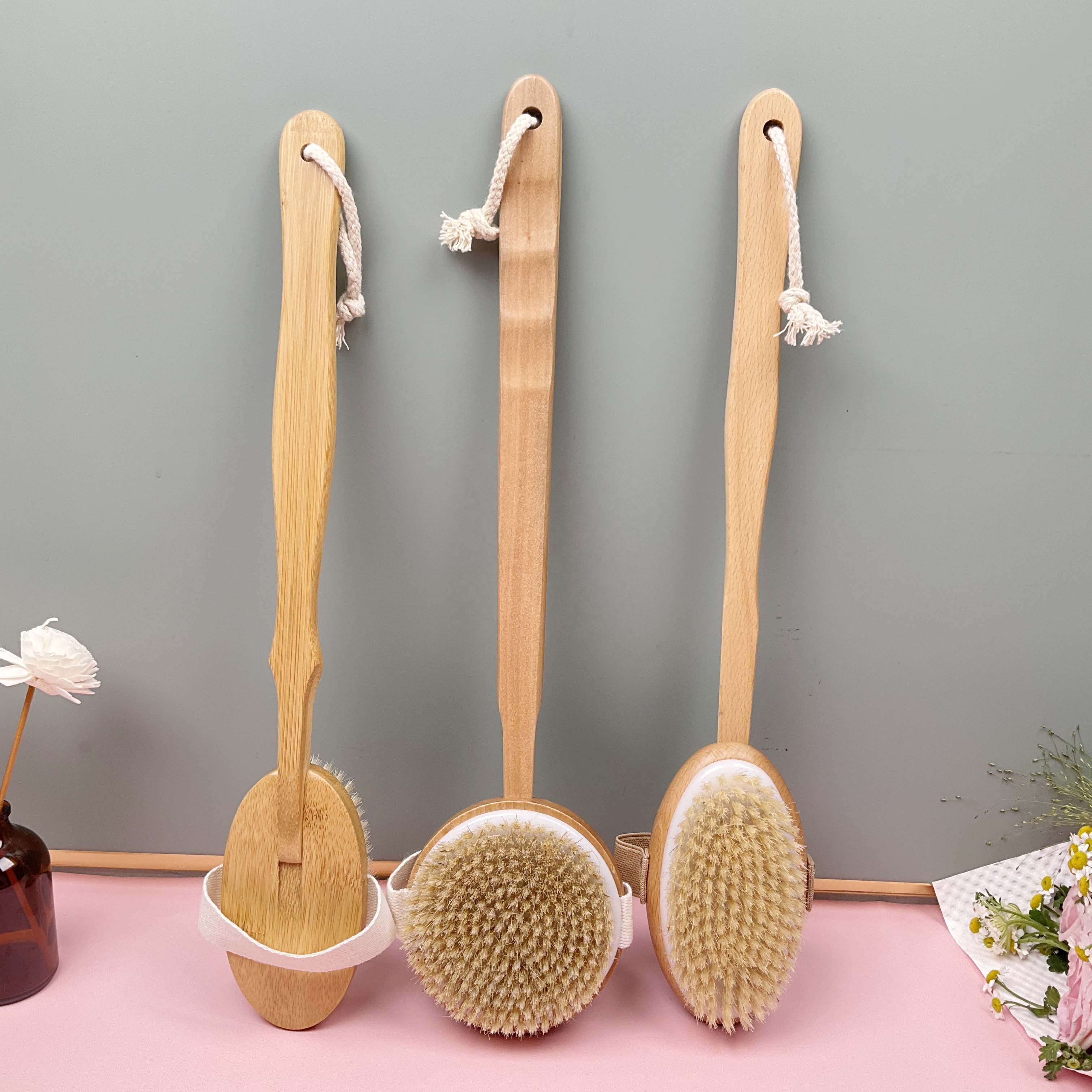 Высококачественная съемная деревянная щетка для тела, щетка для сухого тела