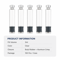 Flacon en verre borosilicate lisse de 3 ml, rechargeable, compatible avec les cartouches réutilisables V2 V3 V4