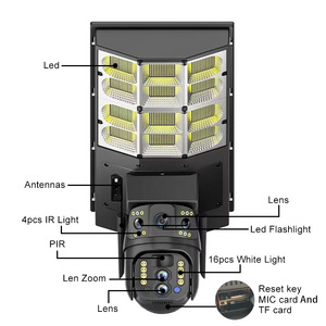V380 năng lượng mặt trời đèn Đường Tích Hợp HD tầm nhìn ban đêm 4 gam giám sát không dây IP <span class=keywords><strong>Camera</strong></span> ba ống kính PTZ cho nhà máy ngoài trời trực tiếp" - Product Image 1