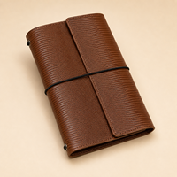 Carnet A5 à trois volets en cuir grainé lézard gaufré personnalisé, organiseur enveloppant, logo personnalisé, cousu fil, cadeau de luxe