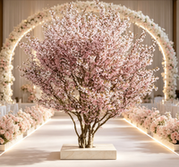 Grand arbre fleuri en plastique de 1,5 m x 1,5 m de large, cerisier artificiel japonais complet pour la décoration de mariage et de Noël, durable