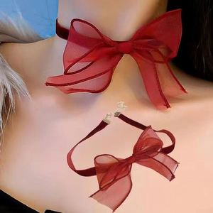 Collar de malla con flores estilo bosque, gargantilla de alta gama con lazo, cadena para el cuello elegante inspirada en la joyería, ideal para regalos. - Product Image 5