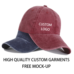 Tùy chỉnh <span class=keywords><strong>6</strong></span> Bảng điều chỉnh Mũ bóng chày không có cấu trúc cong vành cổ điển Mũ Golf thêu logo rửa bông CHA mũ - Product Image 3