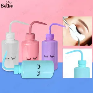 Eyelash Cleaning Washing Bottle Refillable Bottles With A Smiling Custom Squeeze Eye Drop Lash Water Rinse Bottle