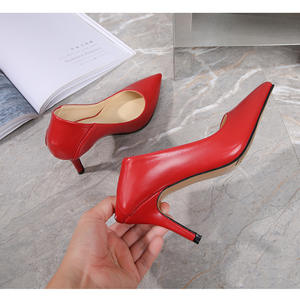 Escarpins à enfiler quotidiens à talons hauts de 7 CM pour femmes, chaussures de bureau en cuir de grande taille pour dames, vente en gros - Product Image 3