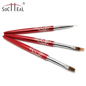 Juego de pinceles Nail Art con mango de Metal y Diamante rojo, Gel de nailon de alta calidad, delineador UV, pintura 3D acrílica, novedad de <span class=keywords><strong>2022</strong></span> - Product Image 2