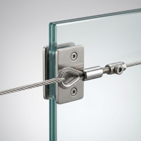 Rampe en verre sans cadre avec remplissage en câble d'acier inoxydable pour escaliers, balcon, piscine