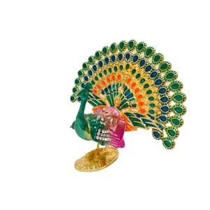 Adorno de Metal Pequeño de Pavo Real, Novedad de Venta Caliente, Fuente Transfronteriza, Logotipo Grabado para Escritorio, Temática Animal, Tallado Artesanal - Product Image 2