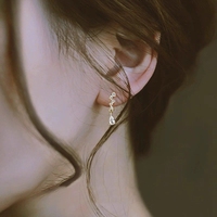 Boucles d'oreilles clous goutte d'eau plaquées or ED589, zircon cubique, géométriques, en argent sterling 925, vente en gros pour femmes, usage quotidien