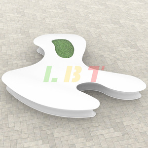 ม้านั่งต้นไม้ไฟเบอร์กลาส Libit Irregular แบบ 4 ที่นั่ง ดีไซน์ร่วมสมัยสำหรับลานบ้าน ทนทานสำหรับใช้งานกลางแจ้ง - Product Image 4