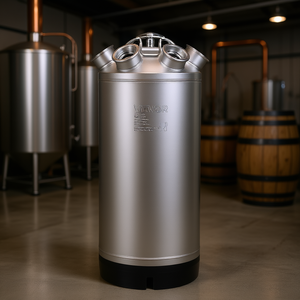 Kit de nettoyage de fût Vevor 5 gallons 19L en acier inoxydable avec base en caoutchouc et 4 raccords en D pour le nettoyage des conduites de bière - Product Image 2