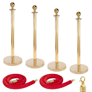 Alfombra roja <span class=keywords><strong>VIP</strong></span> Negro y dorado Corona Cola Línea Poste Barrera Cuerda Control de multitudes Puntales - Product Image 5
