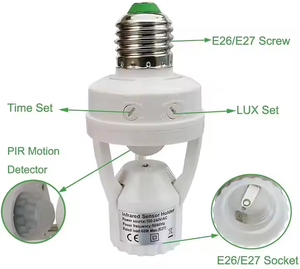E27 ổ cắm AC100-240V chuyển đổi với PIR cảm biến chuyển động Ampoule LED E27 đèn cơ sở thông minh chuyển đổi ánh sáng bóng đèn giữ đèn - Product Image 4
