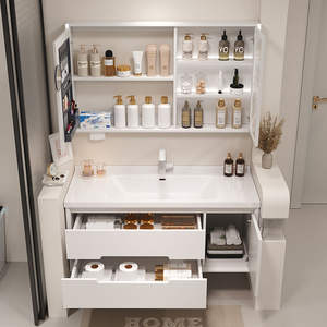 Mueble de Baño Moderno de Lujo con Espejo Inteligente, Acabado Lacado, Gabinete Impermeable Montado en la Pared para Uso en Hospitales y Villas - Product Image 6