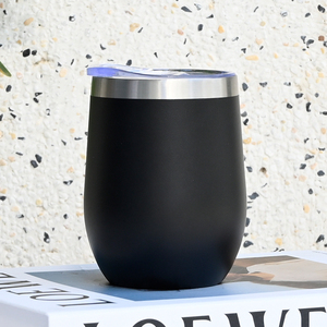12oz Insulated Wine Tumbler Powder Coated Stainless Steel Egg Cup for Christmas Holiday Gift Sets - Product Image 1