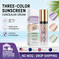 Base de Teint Correctrice 3 Couleurs SPF50 PA+++ Crème Isolante Solaire Contrôle du Sébum Expédition depuis l'Entrepôt International