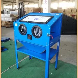 Manual cabinet sand blasting machine,wheel sand blasting machine