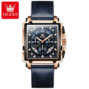 Olevs 9919 Custom Logo Stone Gifts Waterproof Digital Sports Luxury Leather Strap Watches Men Wrist Mens Wrist Quartz Watch