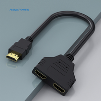 Câble répartiteur HD-MI 2 en 1 Adaptateur répartiteur Y mâle vers 2 femelles en HDTV Support HD LED LCD TV