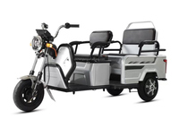 Kit de voiture tricycle électrique portable à 3 roues pour 2 adultes 48V carrosserie ouverte avec toit de passager à moteur-capacité de 3 personnes