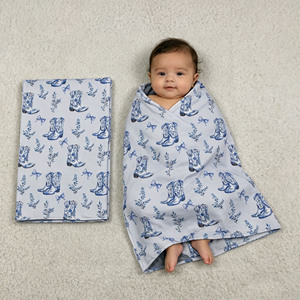 Couverture bébé douce en tissu Minky à pois, motif floral western, pour nouveau-né, vente en gros, boutique, nouveaux styles, pour enfants - Product Image 3
