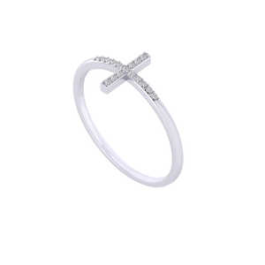 Bague de fiançailles à la mode en or blanc certifié et en diamant véritable pour mariage et anniversaire - Product Image 6