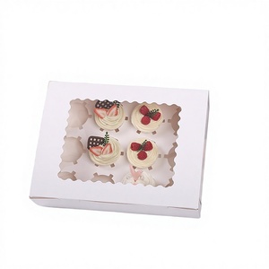 Custom Size Design Paperboard Mini Luxury Single <b>Wedding</b> Sustainable Reusable Food Safe Offset Packaging Christmas Cupcake <b>Boxes</b> - Product Image 2