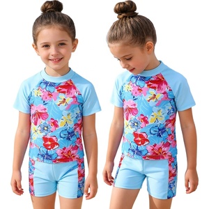Maillot de bain décontracté 2 pièces pour petites filles (12 mois - 8 ans) - Haut et short - Idéal pour la plage, la natation, le surf, les vacances et les cours - Fabricant - Product Image 2