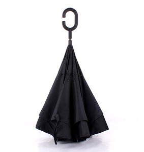 Vente en gros <span class=keywords><strong>parapluie</strong></span> coupe-vent double couche <span class=keywords><strong>inversé</strong></span> à l'envers <span class=keywords><strong>parapluie</strong></span> droit de type C pour voiture <span class=keywords><strong>parapluie</strong></span> <span class=keywords><strong>inversé</strong></span> couleur unie logo imprimé - Product Image 6