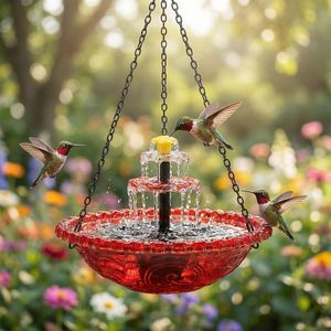 Fuente Solar Colgante para Baño de Pájaros 2026 con Cascada, Bomba Solar y Cuenco de Vidrio, Accesorios para Baño de Pájaros - Product Image 5