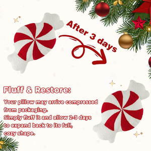 Christmas Red & White Stripe Candy Shape <b>Decorative</b> <b>Pillows</b> Cushion 100% Polyester Custom <b>Pillow</b> with Filling - Product Image 2