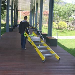 10-stappen Frp Geïsoleerde Leuning <span class=keywords><strong>Platform</strong></span> <span class=keywords><strong>Ladder</strong></span> Aluminium Legering Mobiel <span class=keywords><strong>Platform</strong></span> - Product Image 4