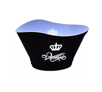 Seau à glace LED personnalisé de 12 L, grand, rechargeable, lumineux, en plastique, pour bouteilles de champagne et de vin