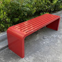 Banc de patio extérieur en acier inoxydable coloré pour stades aquatiques, espaces publics et parcs commerciaux