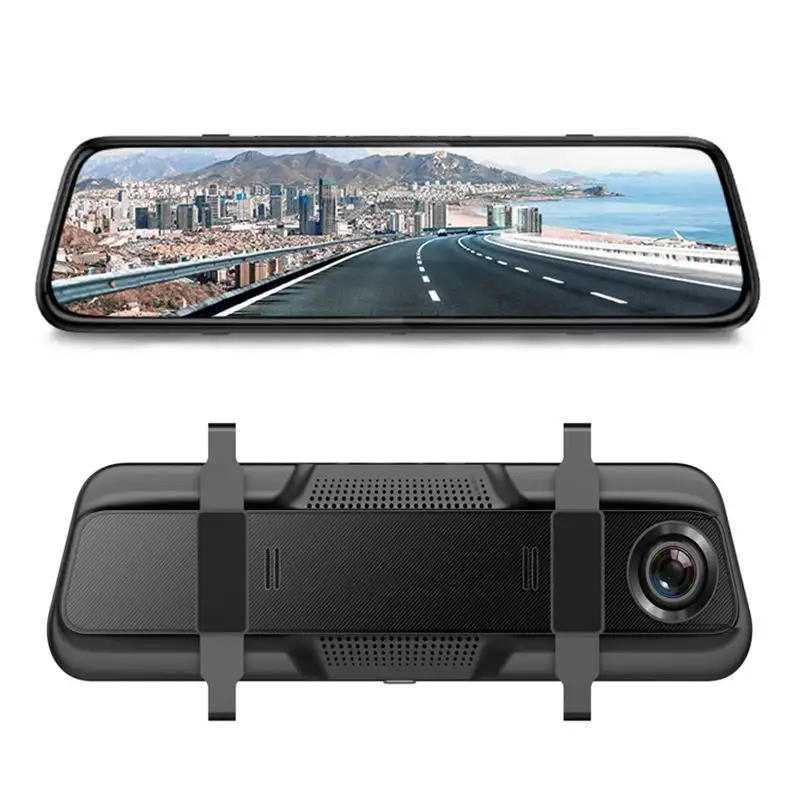 9,66 Zoll FHD 1080P Doppelobjektiv Auto-DVR Touchscreen Nachtsicht-Live-Streaming-Spiegelkamera Rückfahr-Rückwärtshilfe-Recorder