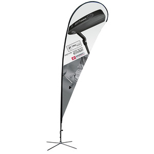 Bandera Publicitaria Exterior <span class=keywords><strong>ADMAX</strong></span>, Bandera de Lágrima Personalizada con Impresión Publicitaria, Bandera de Playa Tipo Bali, Poliéster, Aluminio, Cruz - Product Image 1