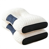 Almohada Cervical de Espuma Viscoelástica DECODEKO - Almohada Ergonómica de Masaje para Ayudar a Dormir en Todas las Posiciones 65x43cm (Paquete de 2)