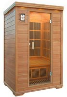 2026 Hot Control Cabine de sauna intérieure en bois massif pour plusieurs personnes avec panneau chauffant infrarouge lointain, réglage intelligent de la température, usage commercial, design moderne, détox